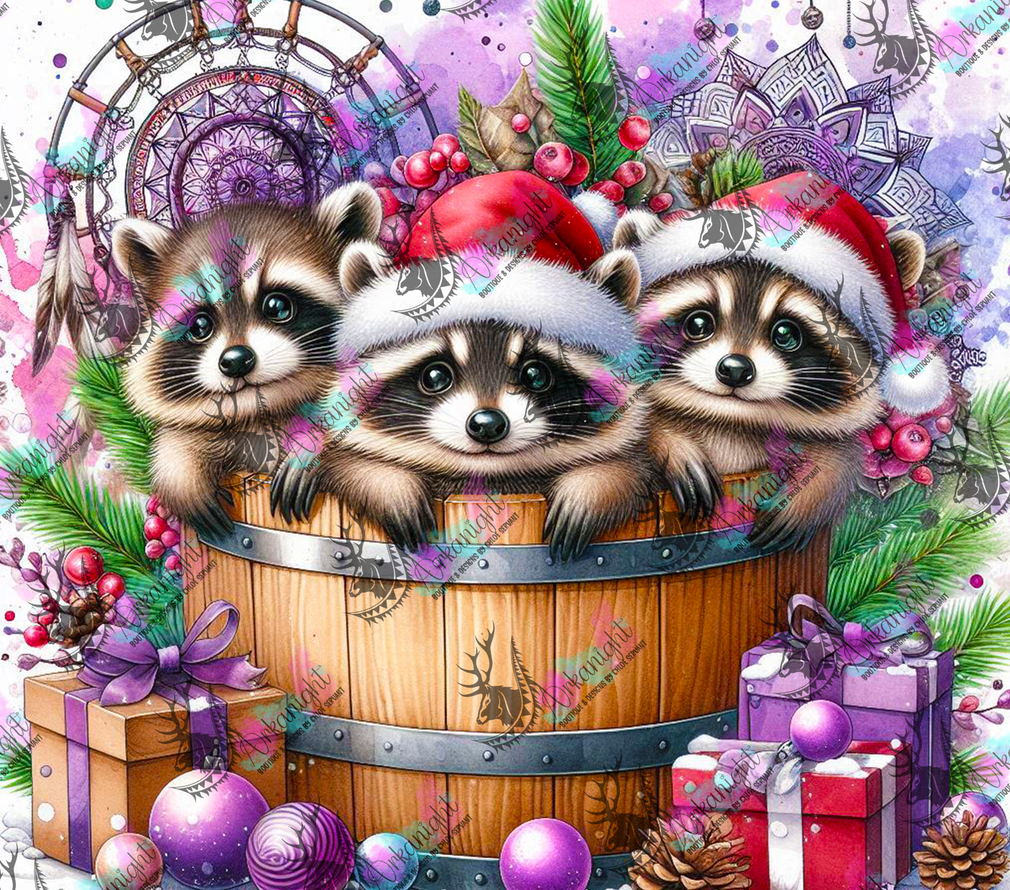 Numérique - Collection Hiver 2024 - Animals into the barrel -      Racoon