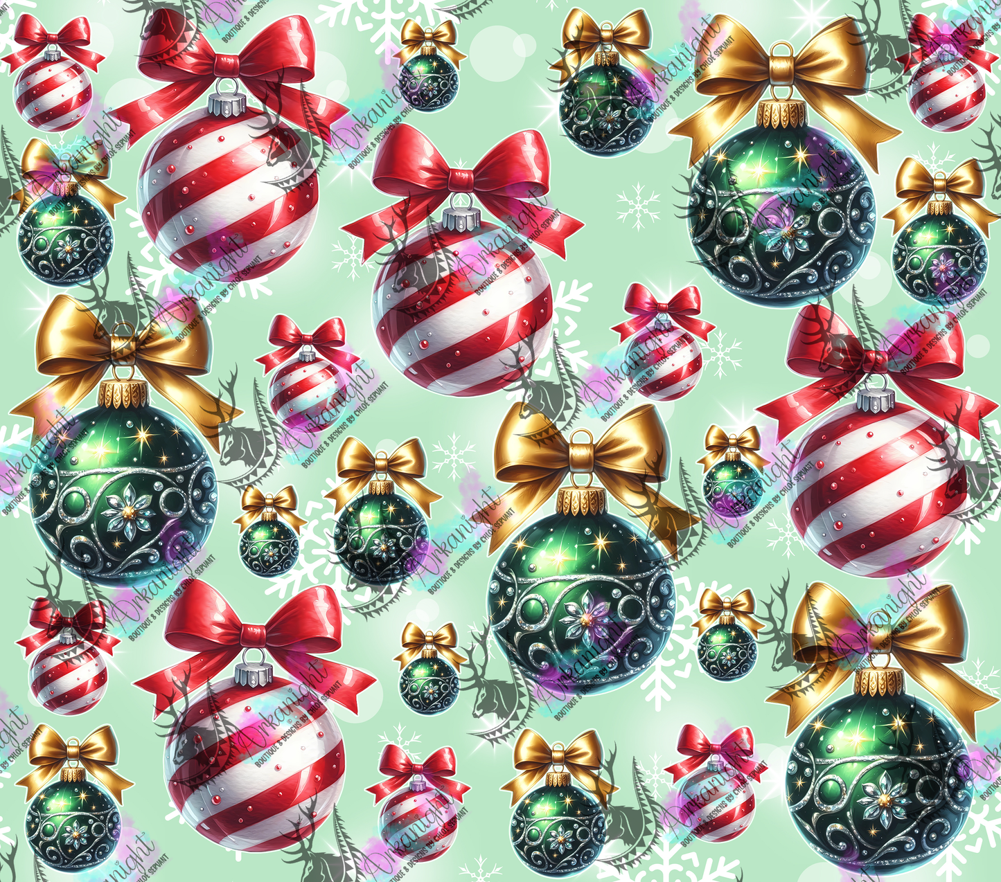 Numérique - Collection Hiver 2024 - Green & Red Christmas Balls