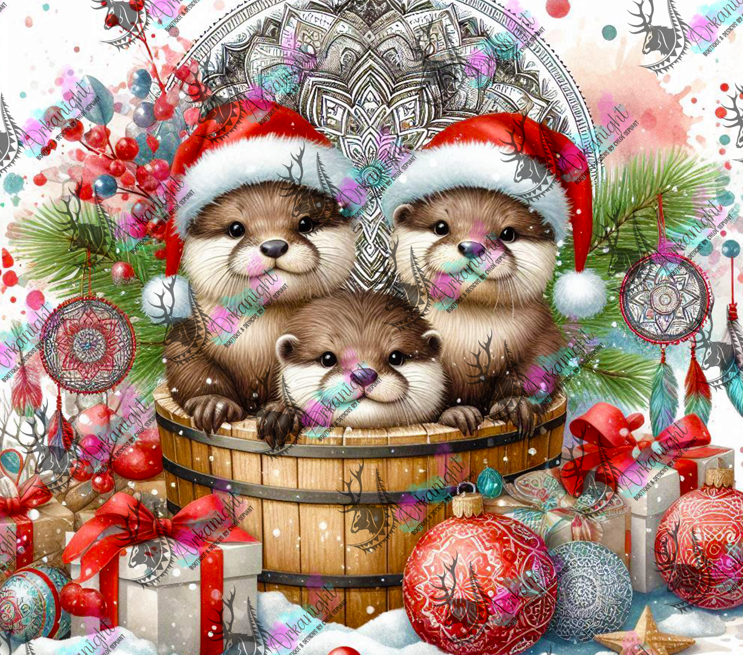 Impression - Collection Hiver 2024 - Christmas Barrel -  Otters