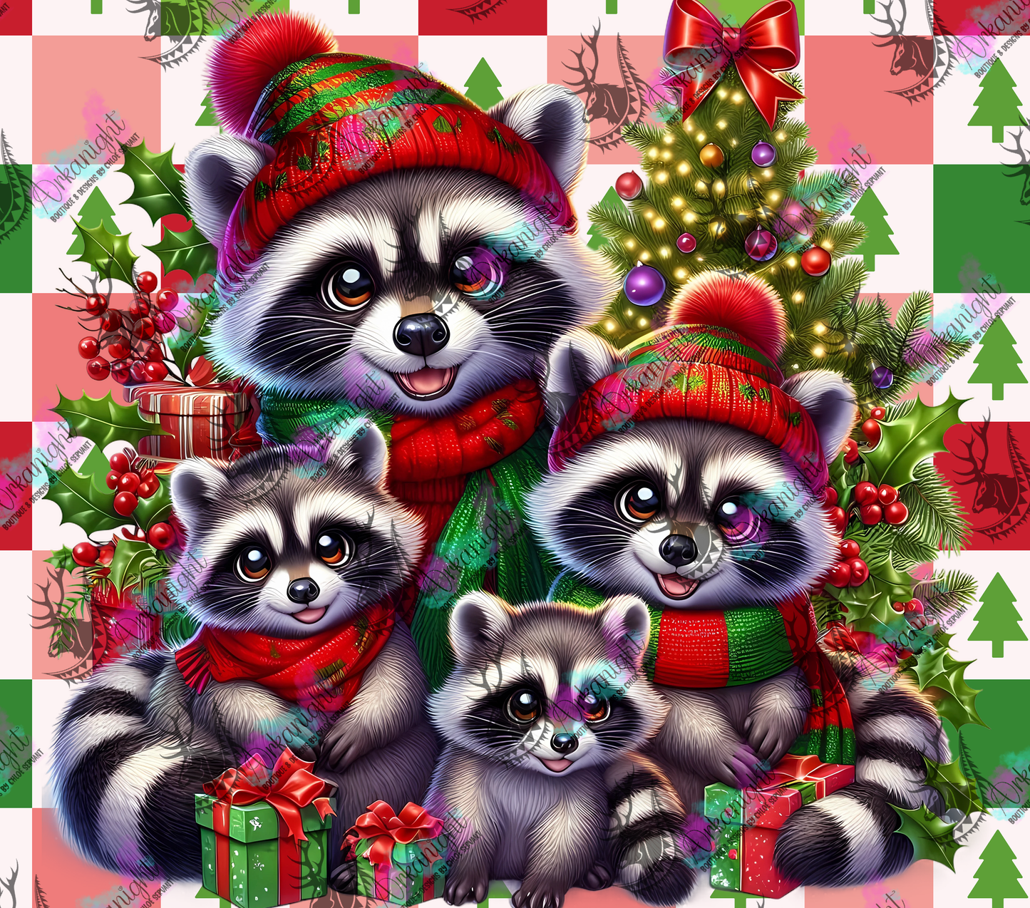 Numérique - Collection Hiver 2024 - Christmas Family - Racoon