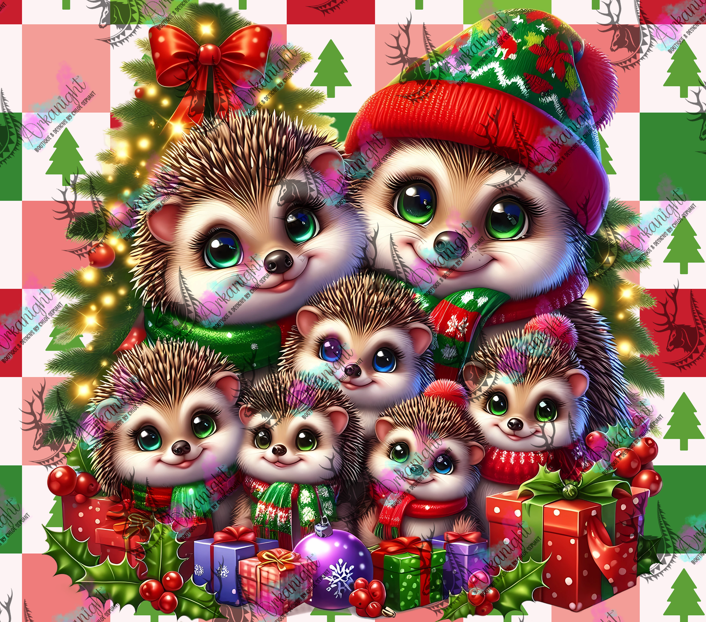 Numérique - Collection Hiver 2024 - Christmas Family - Hedgehog