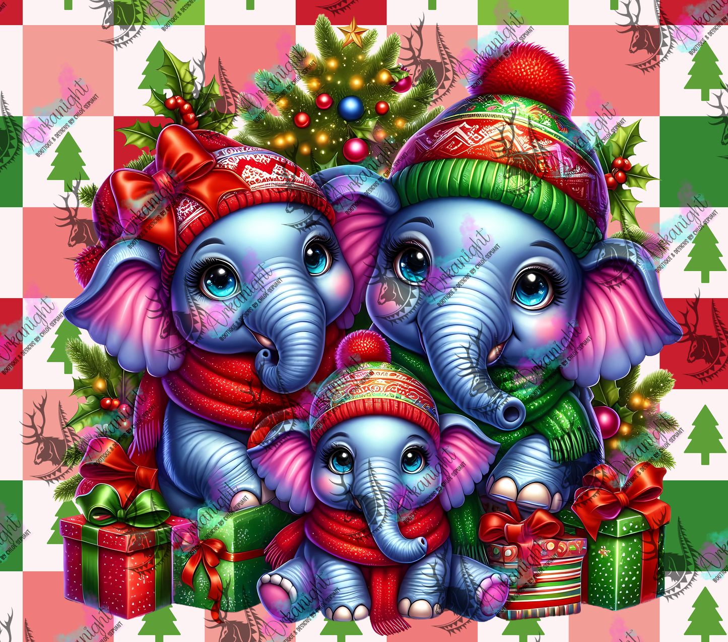 Numérique - Collection Hiver 2024 - Christmas Family - Elephant