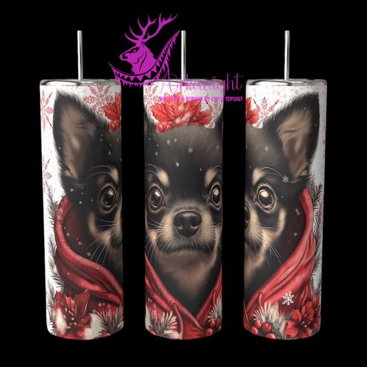 Gourde sur commande - Collection Hiver 2024 - Artic Black & Tan Chihuahua