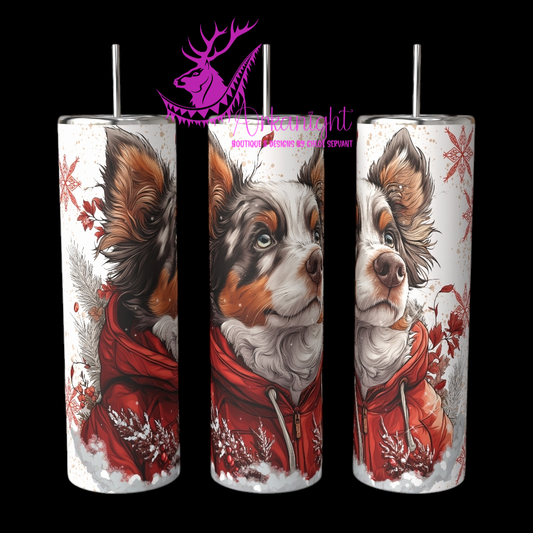 Gourde sur commande - Collection Hiver 2024 - Artic Red Merle Australian Shepherd