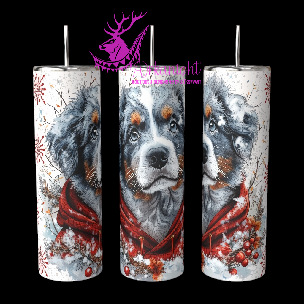 Gourde sur commande - Collection Hiver 2024 - Artic Blue Merle Australian Shepherd