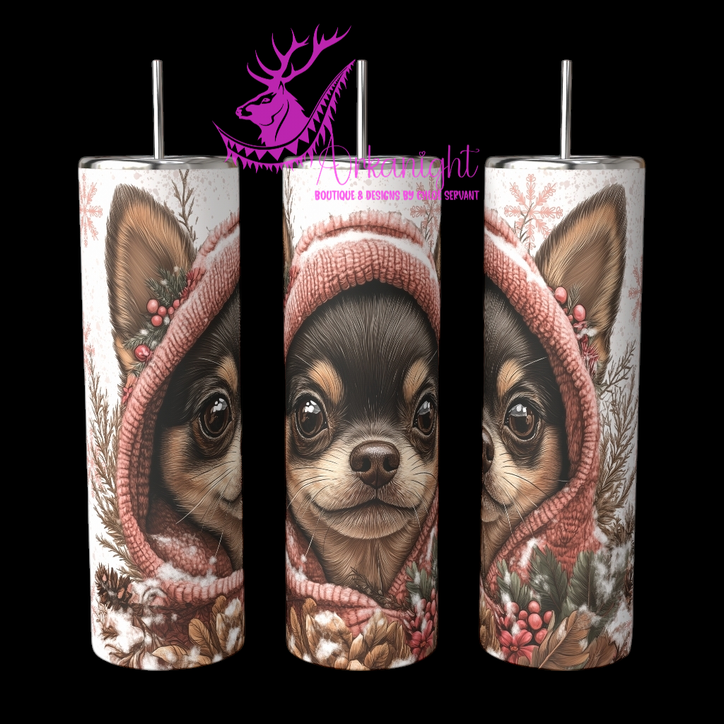 Gourde sur commande - Collection Hiver 2024 - Artic Brown and Tan Chihuahua