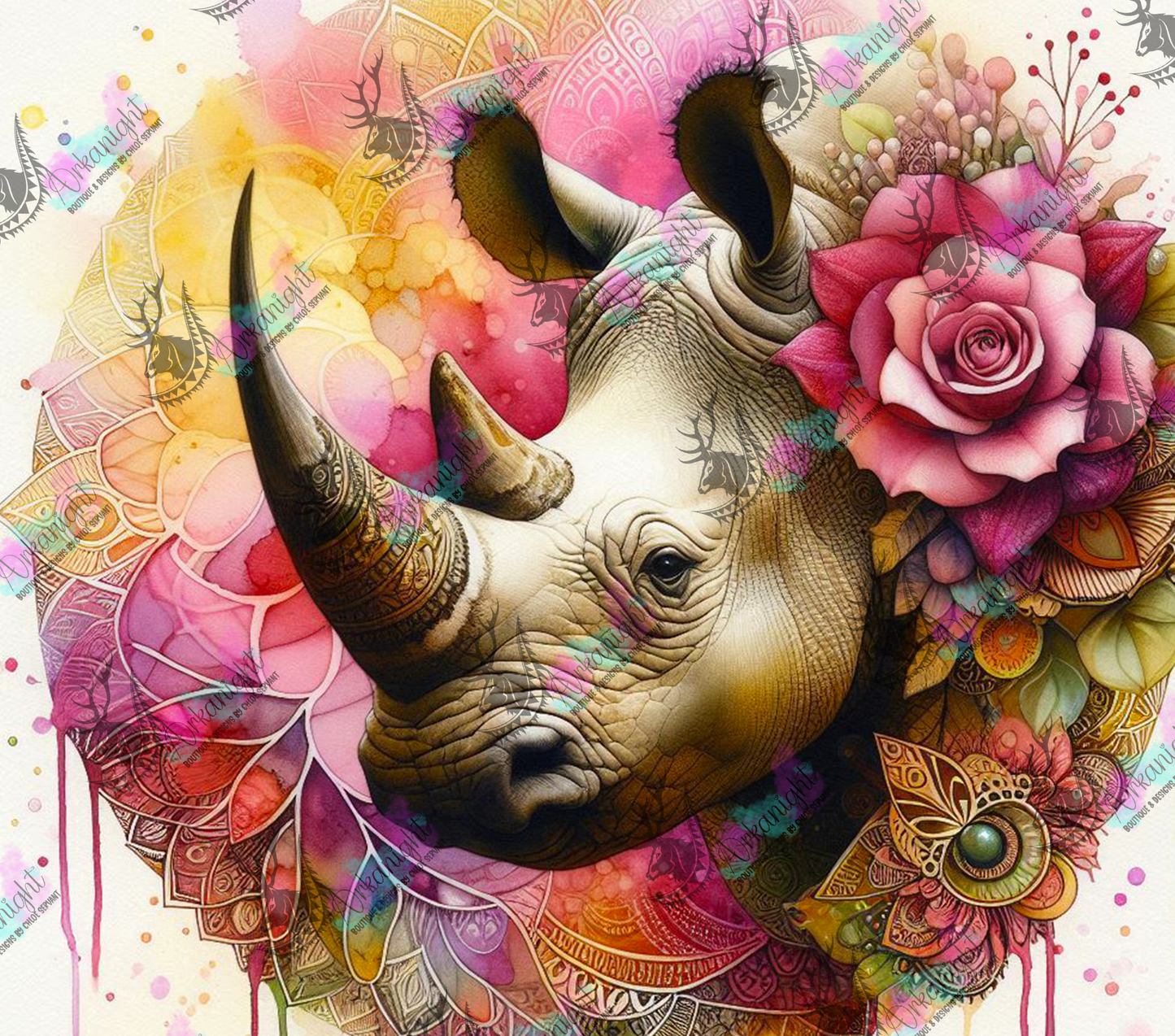 Numérique - Collection Safari Mandalas - Rhino