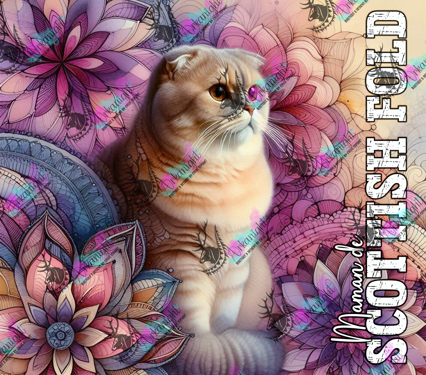 Numérique - Maman de Scottish Fold - Mandalas - 02