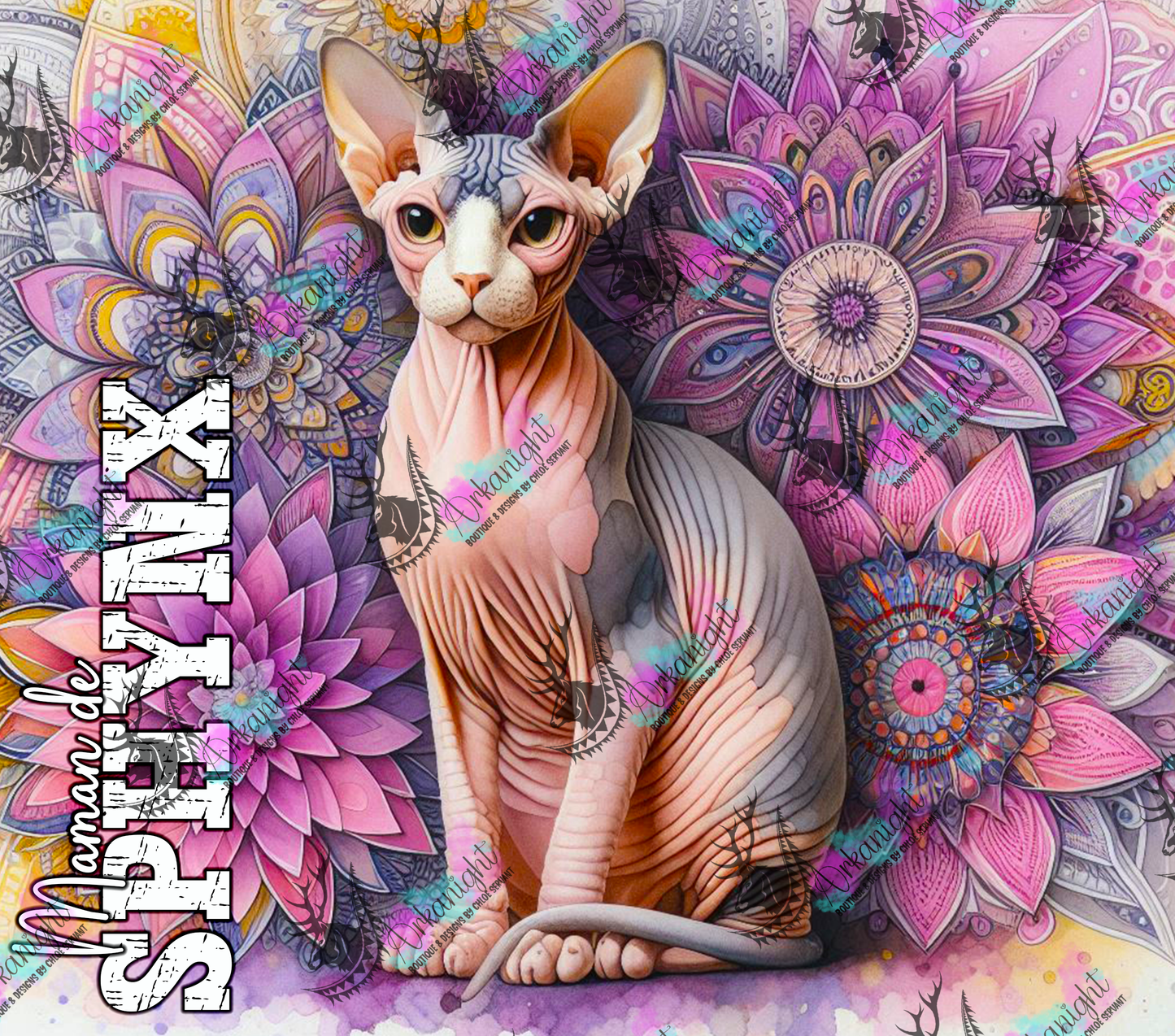 Numérique - Maman de Sphynx- Mandalas - Peau - 01