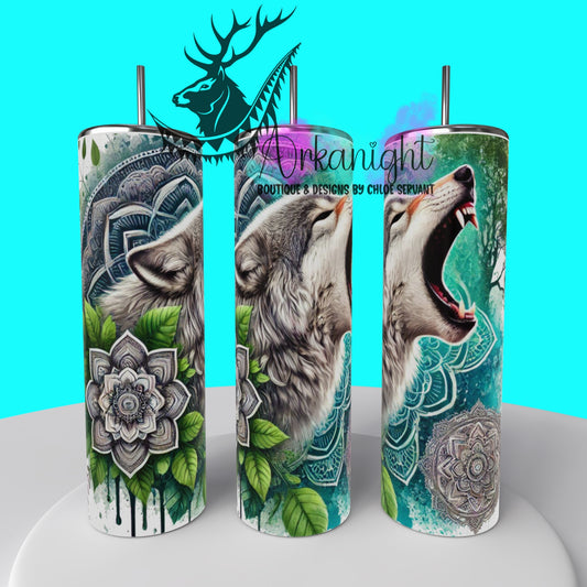 Gourde sur commande - Mandalas Wolf