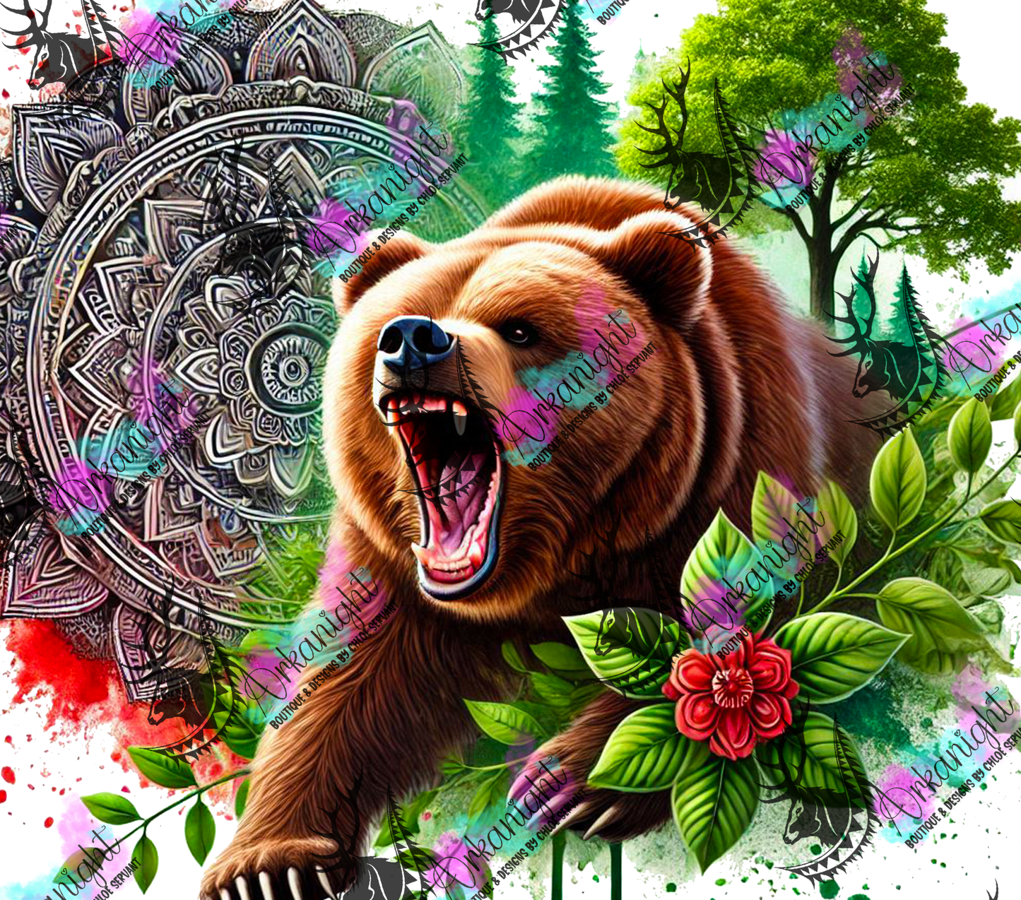 Numérique - Mandalas roaring bear 2025