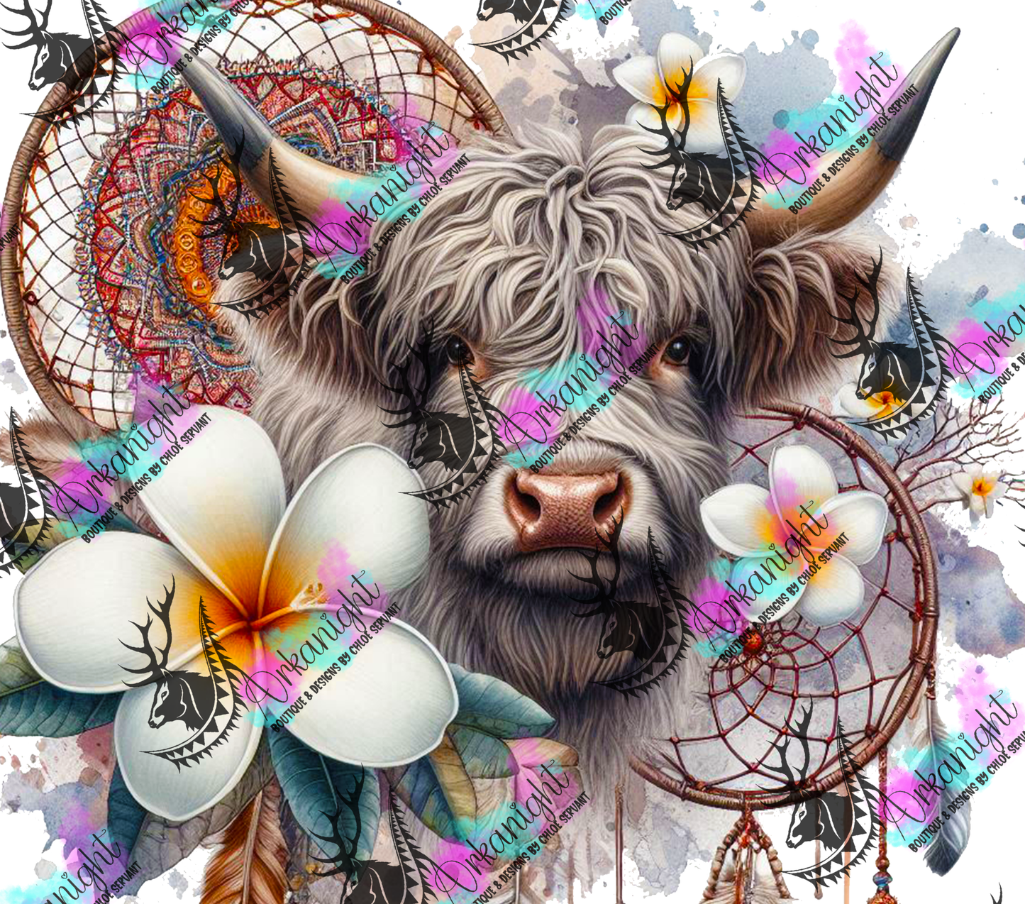 Numérique - Mandalas Grey Highland Cow 2025