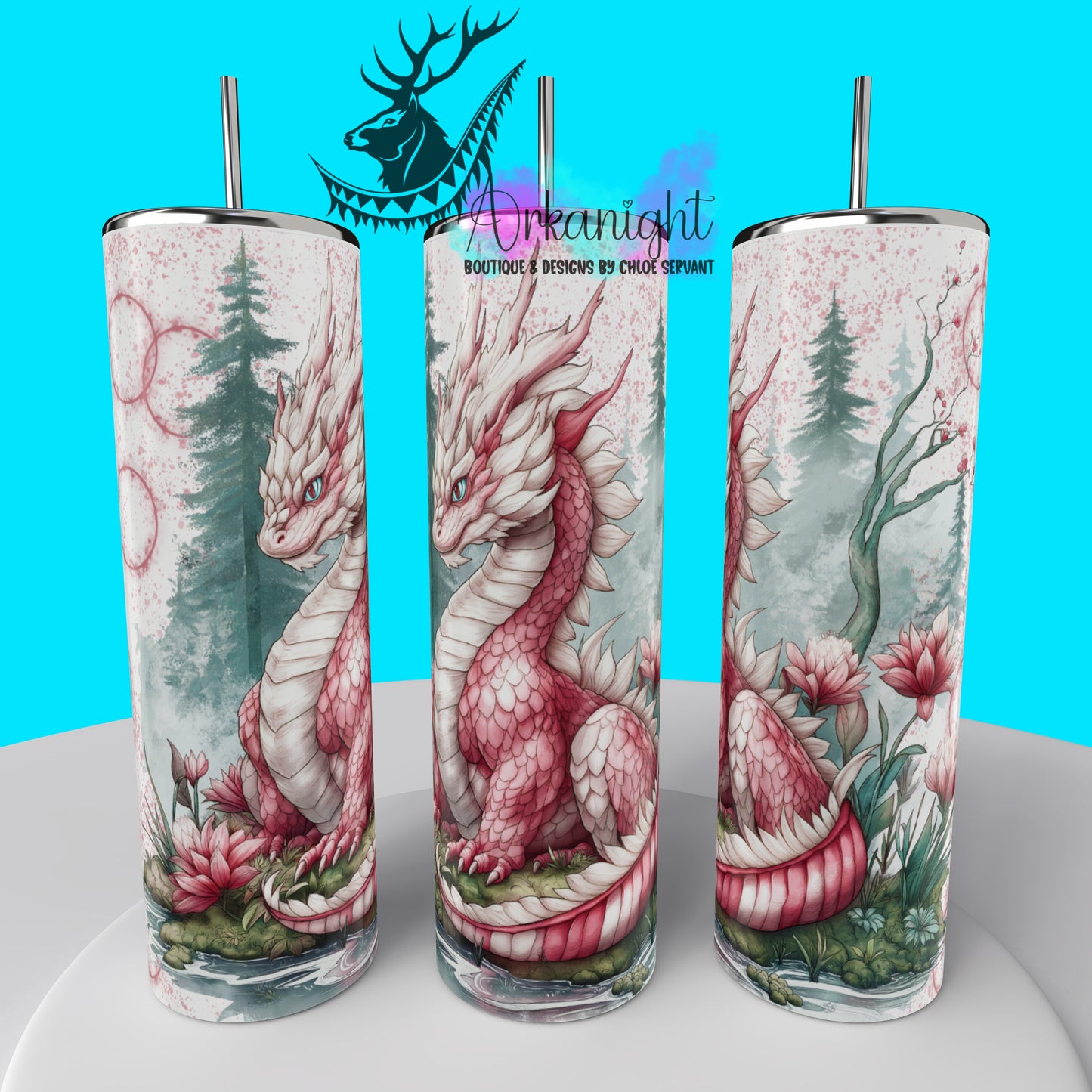 Gourde sur commande - Collection Dragon - Pink