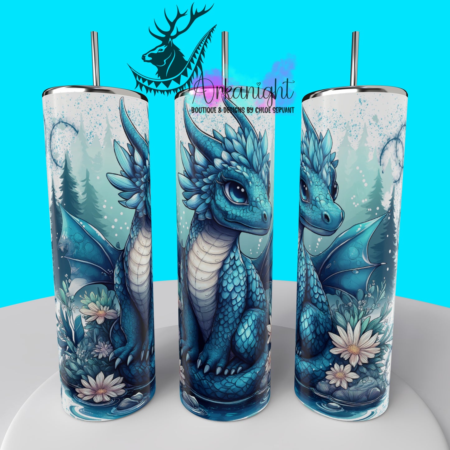Gourde sur commande - Collection Dragon - Turquoise