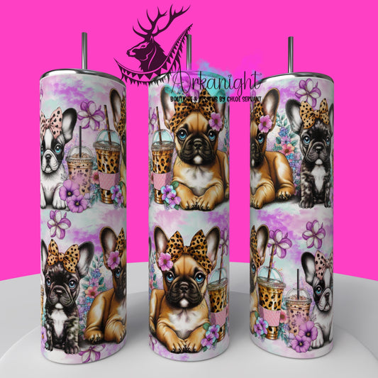 Gourde sur commande - Watercolor IceCoffee Cute Frenchie