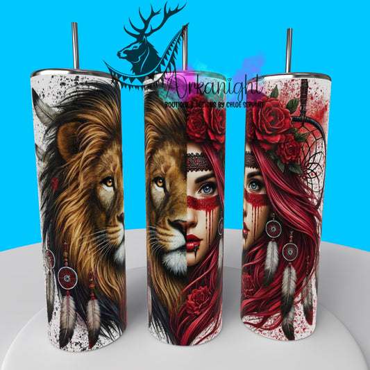 Gourde sur commande - Collection Animal Totem - Lion & Red Hair