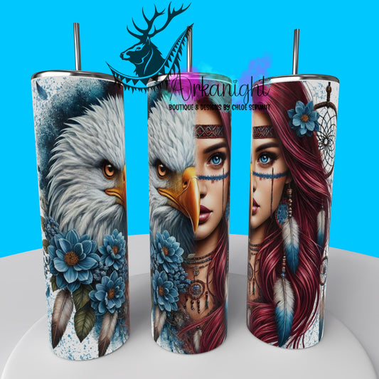 Gourde sur commande - Collection Animal Totem - Eaglr & Red Hair