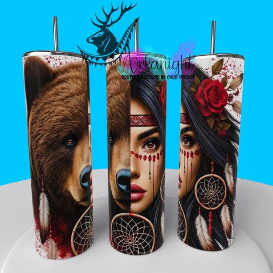 Gourde sur commande - Collection Animal Totem - Bear & Black Hair
