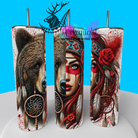 Gourde sur commande - Collection Animal Totem - Bear & Red Hair