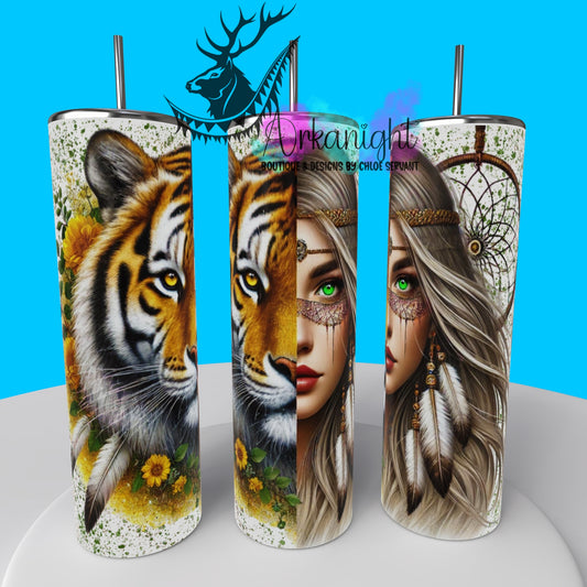 Gourde sur commande - Collection Animal Totem - Tiger & Blond Hair
