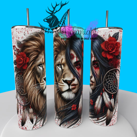 Gourde sur commande - Collection Animal Totem - Lion & Black Hair