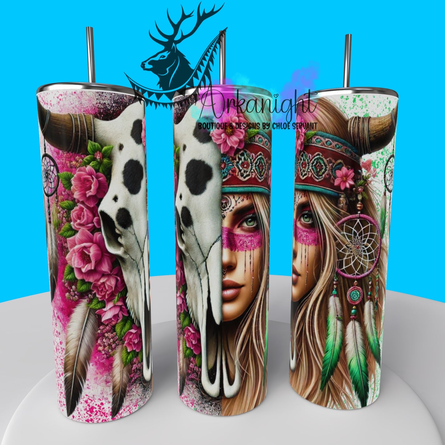 Gourde sur commande - Collection Animal Totem - Bramaull & Blond Hair