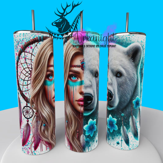 Gourde sur commande - Collection Animal Totem - Polar Bear & Blond Hair