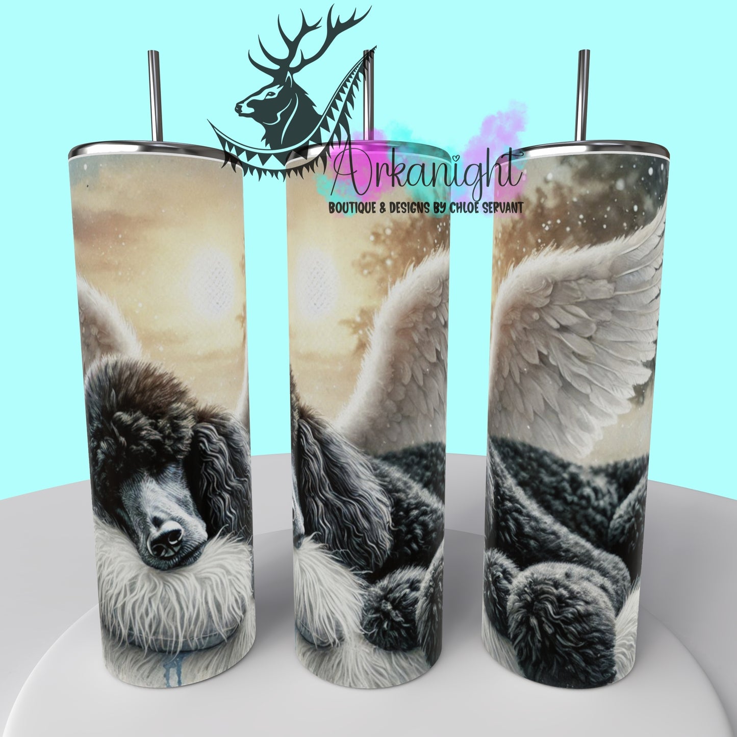 Gourde sur commande - Collection Mémoire Chien - Black Poodle