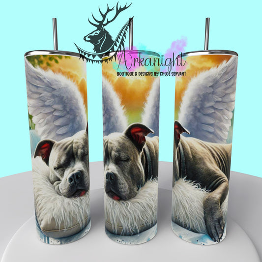 Gourde sur commande - Collection Mémoire Chien - Pittbull - Blue