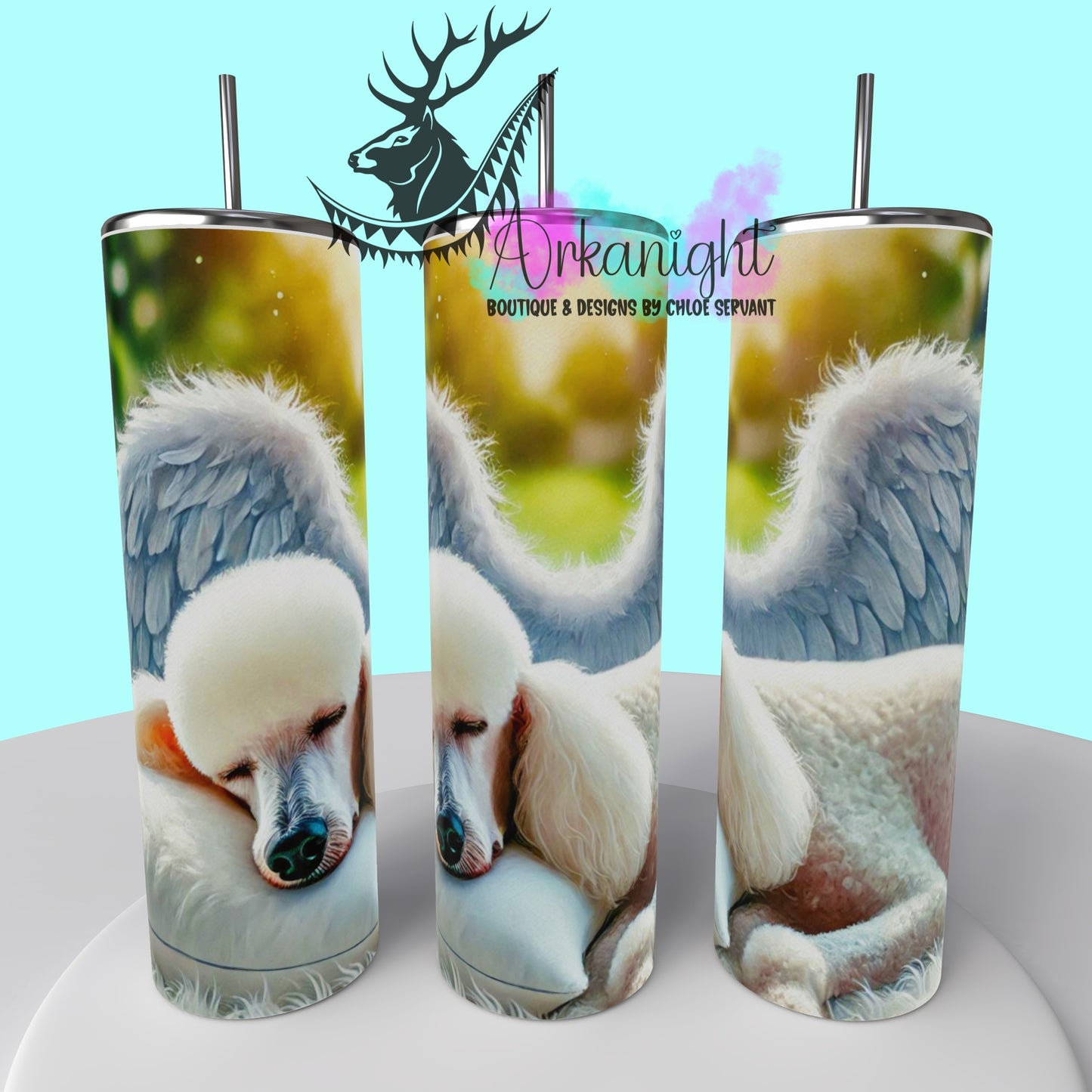 Gourde sur commande - Collection Mémoire Chien - Poodle White