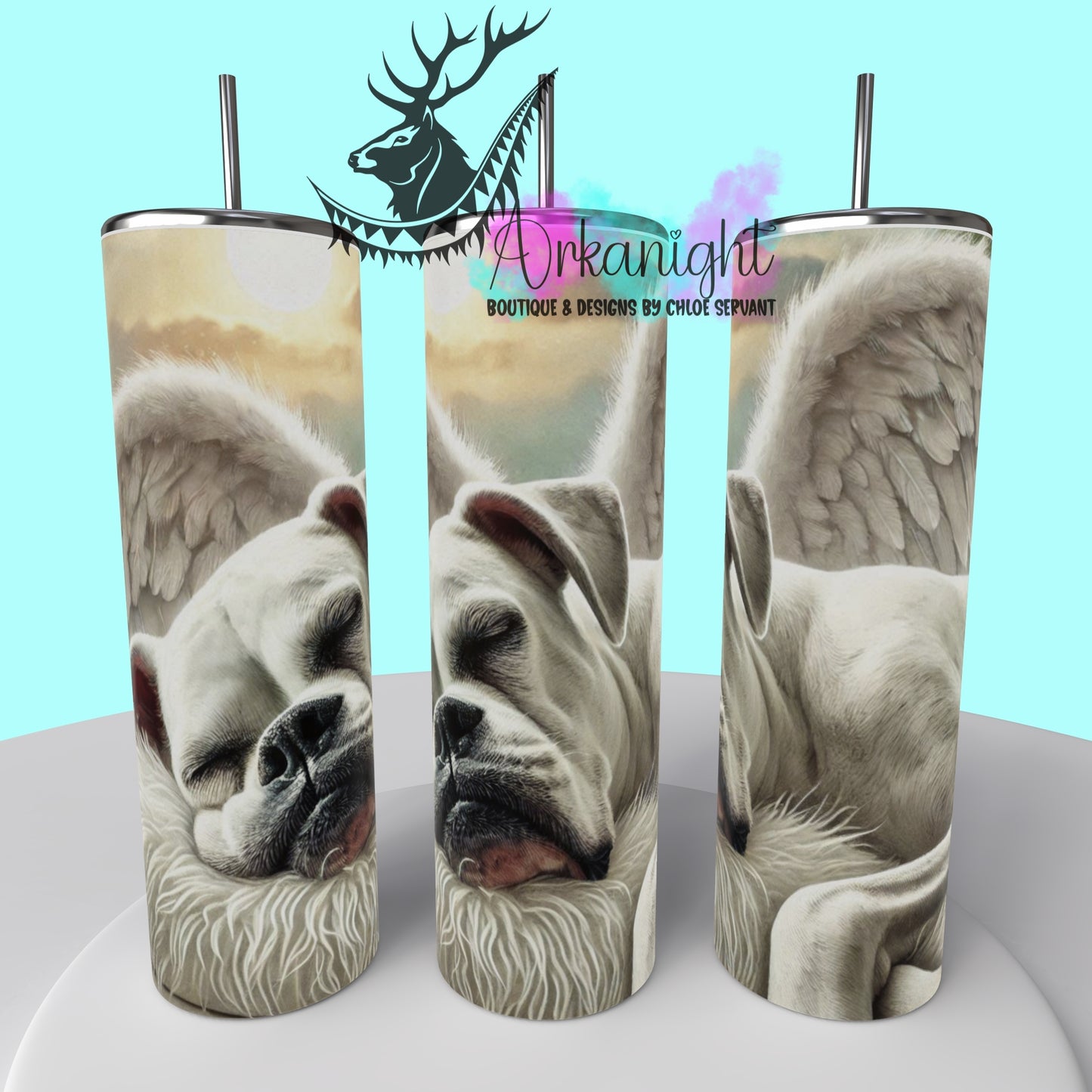 Gourde sur commande - Collection Mémoire Chien - Boxer - White