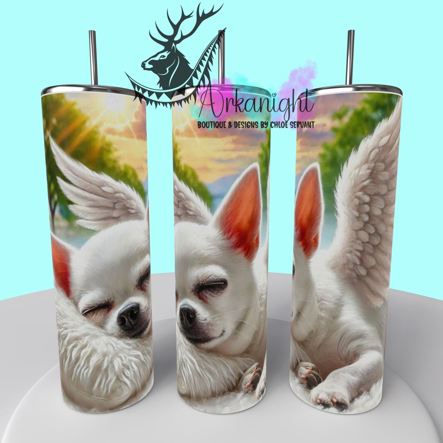 Gourde sur commande - Collection Mémoire Chien - Chihuahua - White