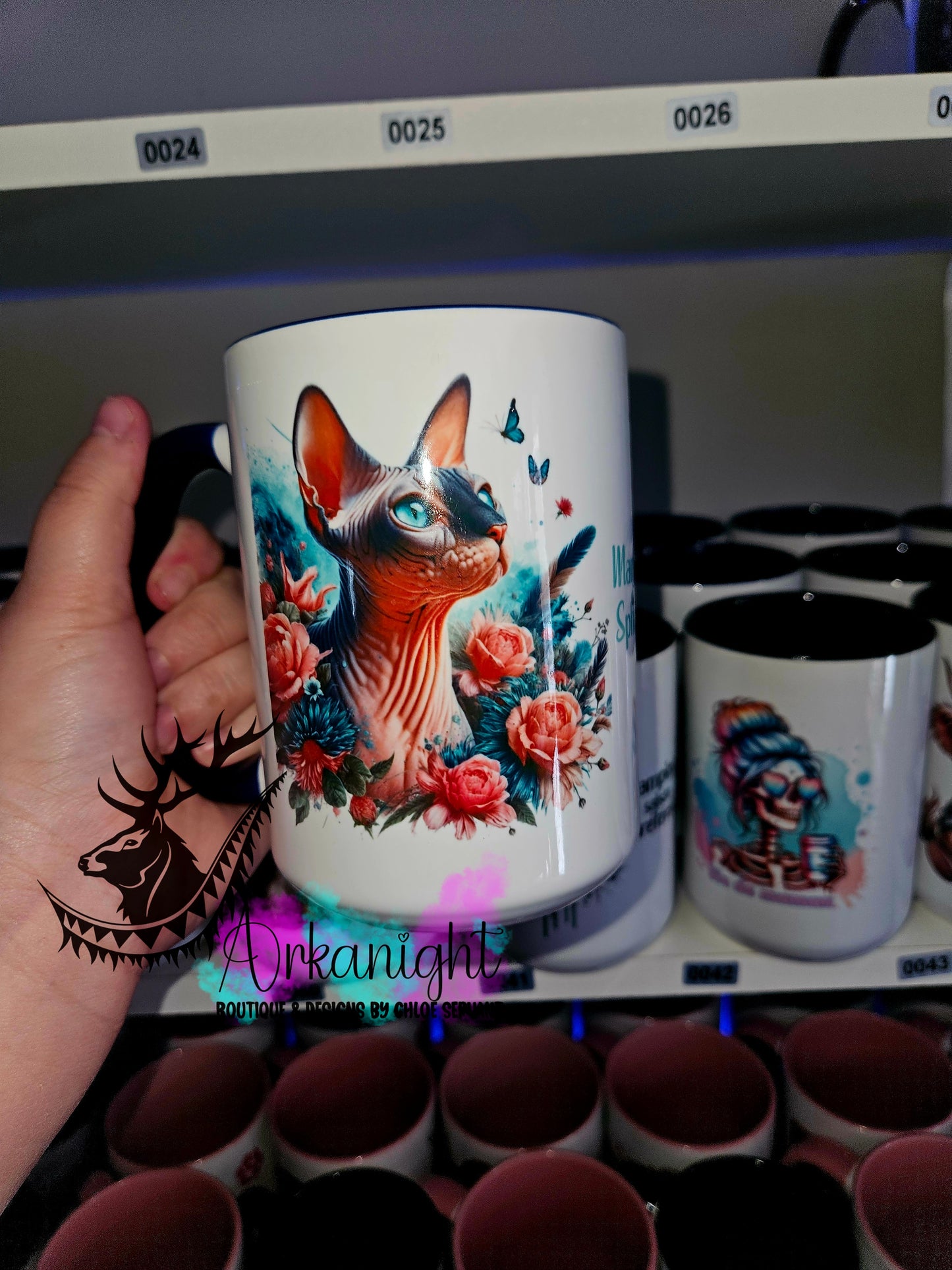 Tasse en céramique sur commande - Turquoise Sphynx