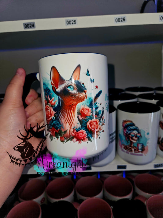 Tasse en céramique sur commande - Turquoise Sphynx