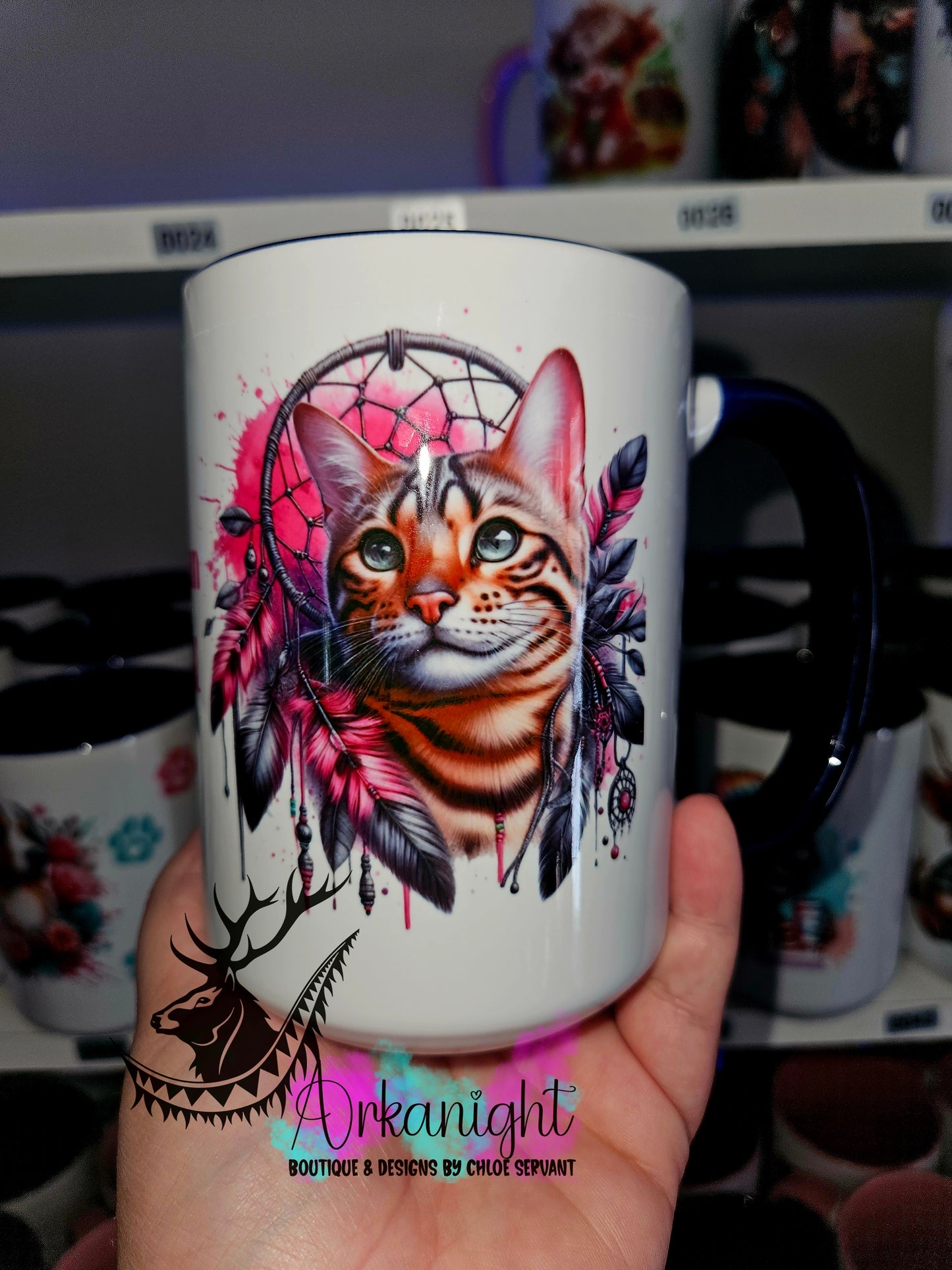 Tasse en céramique sur commande - Maman de Bengal - Rose
