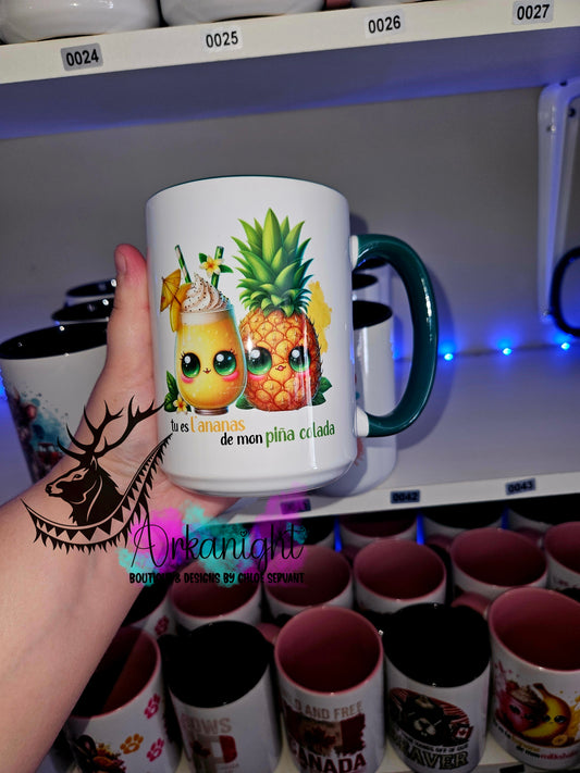 Tasse en céramique sur commande - l'ananas de mon pinã Colada