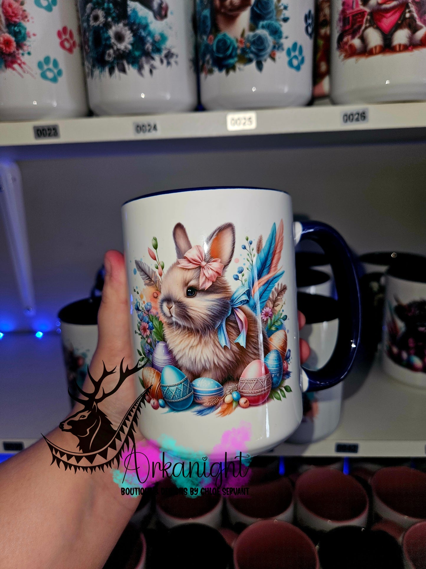 Tasse en céramique sur commande - Lapin de Pâques