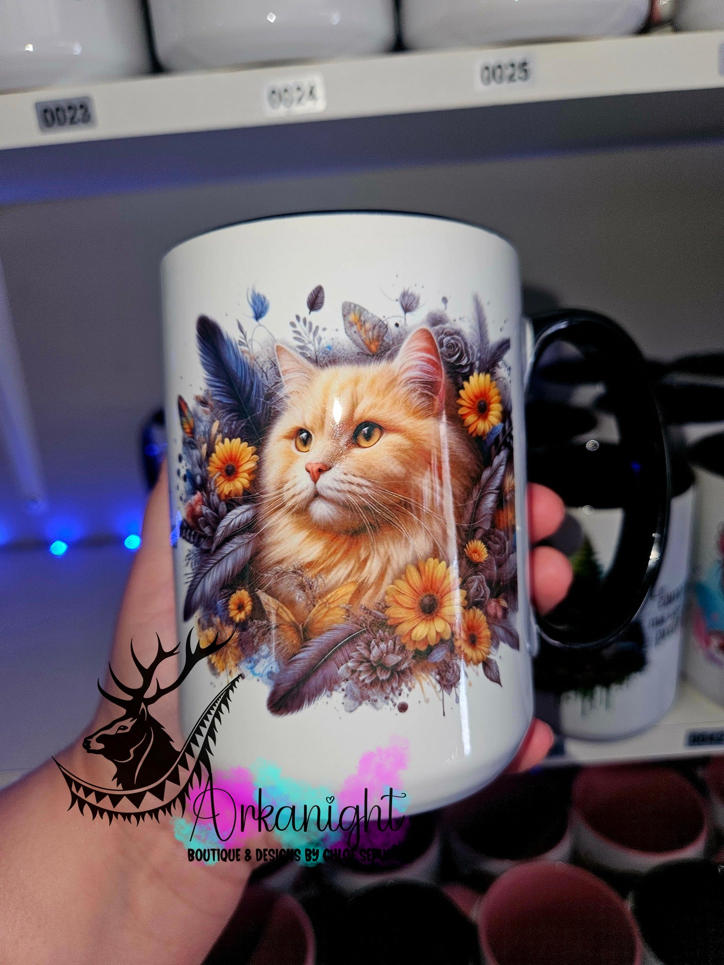 Tasse en céramique sur commande - Chat Orange