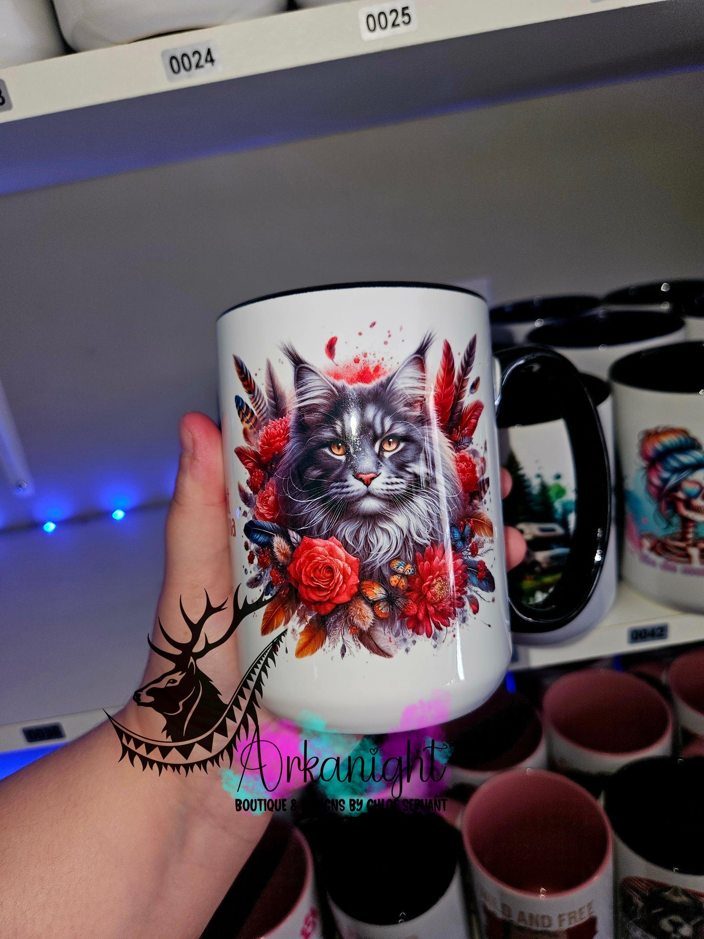 Tasse en céramique sur commande - Grey Maine Coon