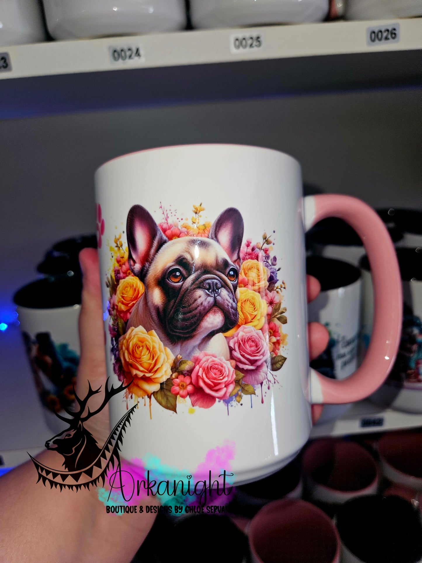Tasse en céramique sur commande - Black Mask Frenchie