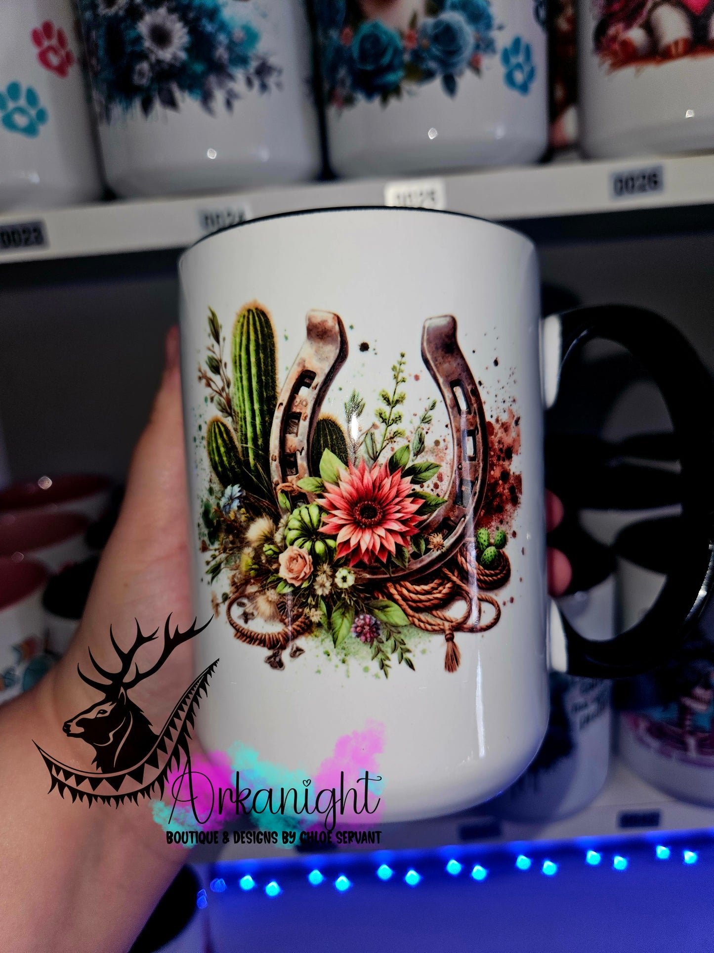 Tasse en céramique sur commande - Fer à cheval Cactus