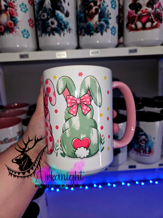 Tasse en céramique sur commande - Easter bunnies