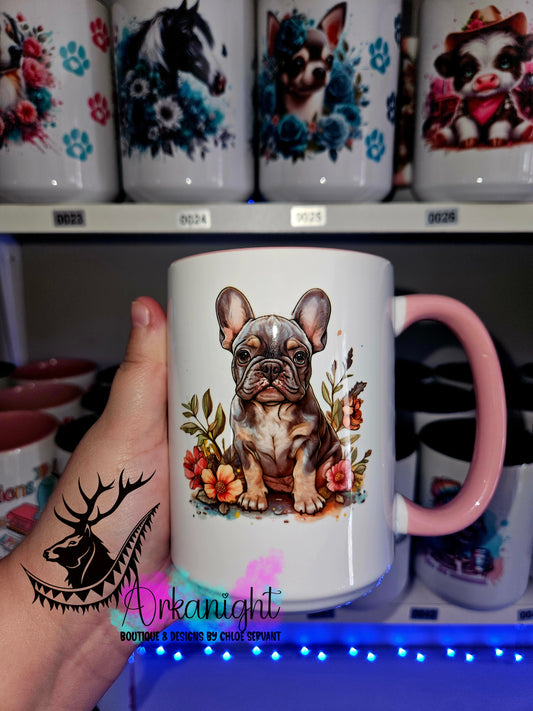 Tasse en céramique sur commande - Frenchie Blue/Tan