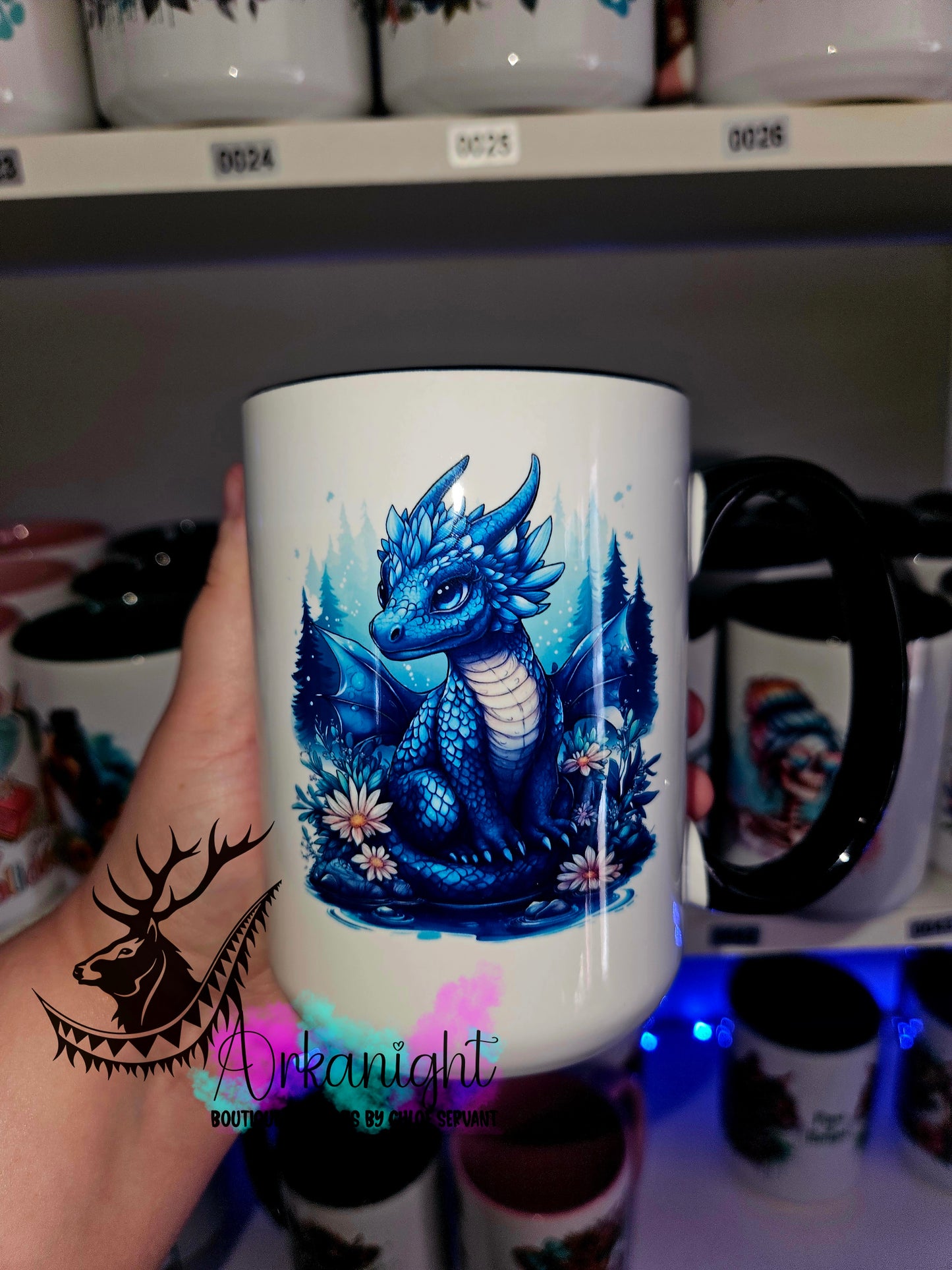 Tasse en céramique sur commande - Blue Dragon