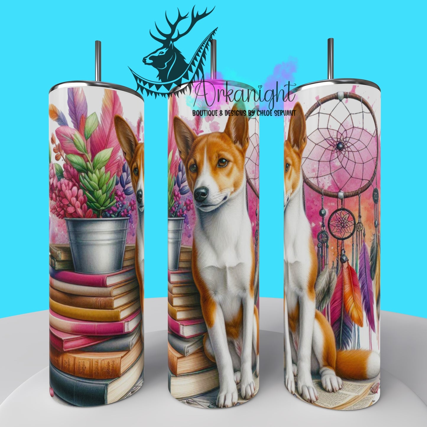 Gourde sur commande - Collection Books & Dogs - Basenji