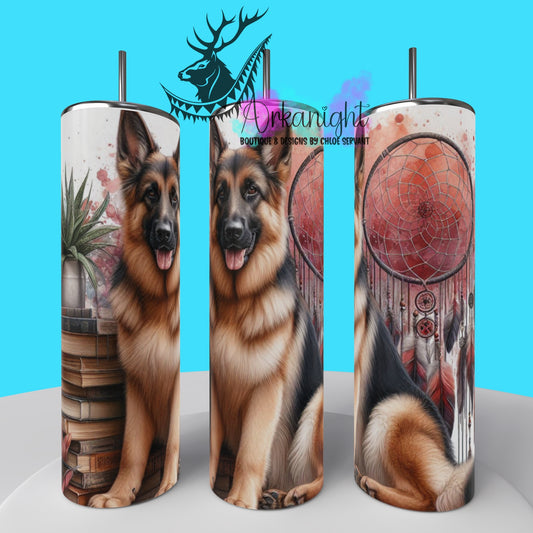 Gourde sur commande - Collection Books & Dogs - German Shepherd - 01
