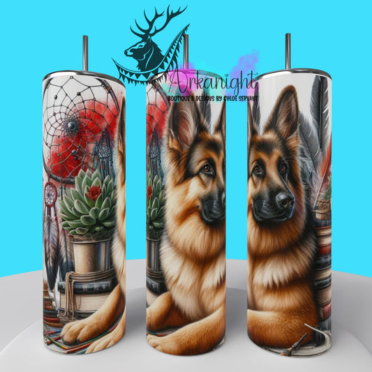 Gourde sur commande - Collection Books & Dogs - German Shepherd - 02