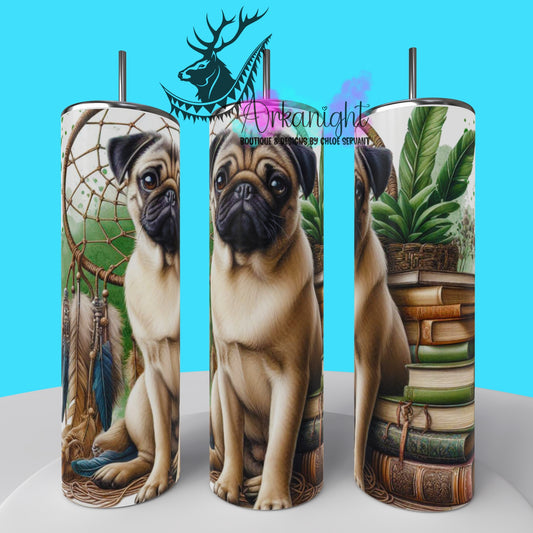 Gourde sur commande - Collection Books & Dogs - Pug