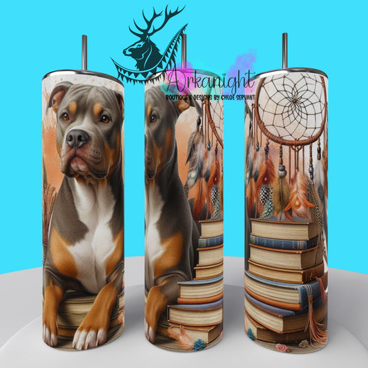 Gourde sur commande - Collection Books & Dogs - Pittbull - 02