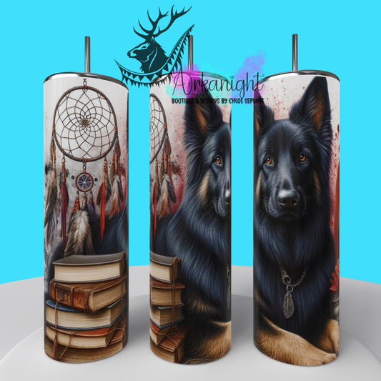 Gourde sur commande - Collection Books & Dogs - German Shepherd - 03
